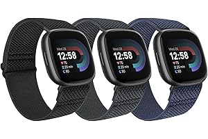 Relting Elastic Watch Bands Compatible with Fitbit Versa 4/Versa 3/Fitbit Sense 2/Sense for Women Men, Adjustable Stretchy Co