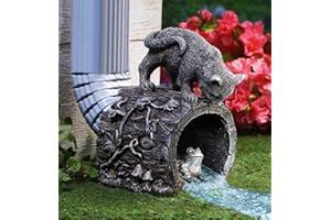 GARDY Gutter Downspout Extension - Downspout Splash Block - Downspout Diverter Garden Statue (Playful Chasing Kitty and Frog)