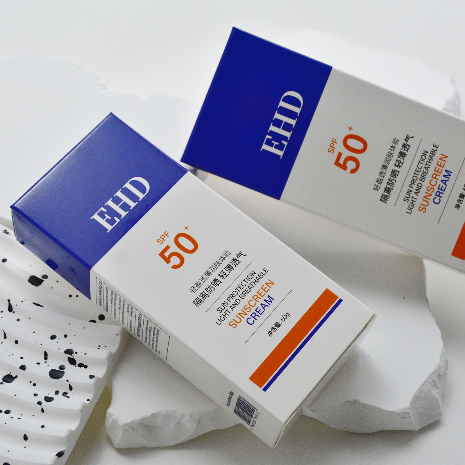 JILGEIER EHD Sunscreen for Face SPF 50, Natural Cream, Fast Absorption, No Sticky Feeling (2Pcs)