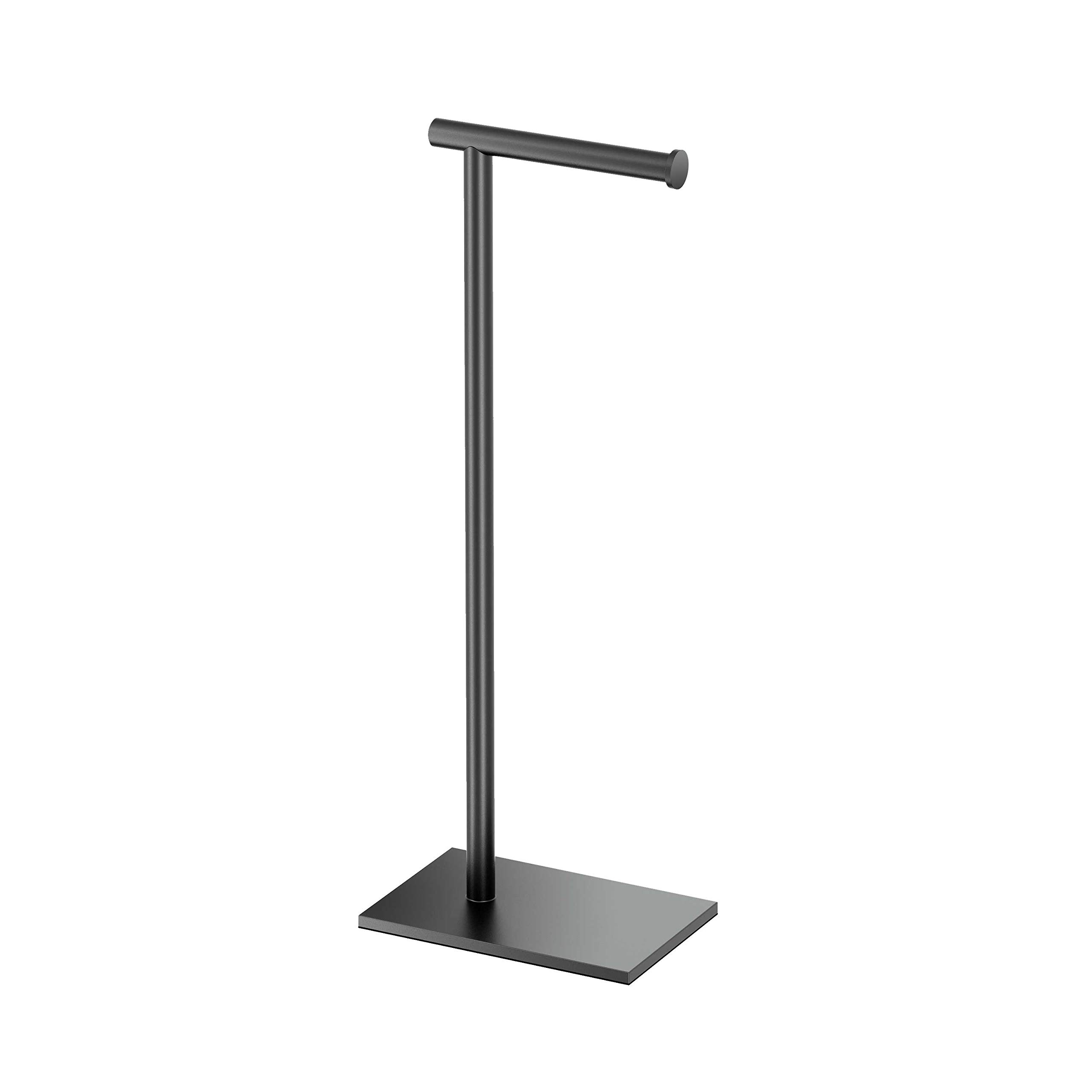 Gatco 1431MX 22.25" H Modern Rectangle Base Freestanding Toilet Paper Holder, Matte Black, 22.25 inch