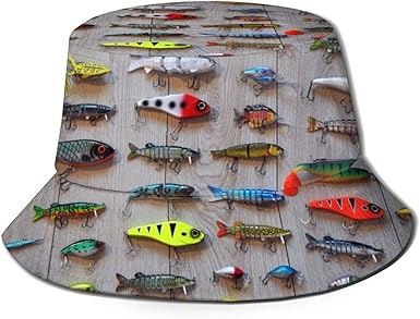 fisherman hat with lures