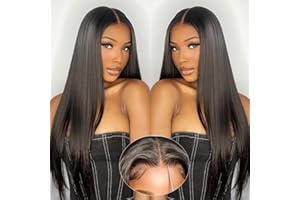FARBLICK Wear and Go Glueless Wigs Human Hair Pre Plucked Pre Cut 6x4 Straight Lace Front Wigs Human Hair Wigs for Women No Glue Hd Lace Front Closure Ready to Wear Wigs 180% Density 24 Inch Natural Black
