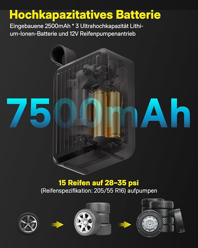 Elektrische Luftpumpe Pro, Elektrische Kompressor, 120 PSI
