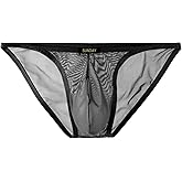 Summer Code Mens Sheer Briefs Mesh Lightweight Underwear Comfortable Low Rise Underpants for Men