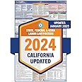 2024 California Labor Law Poster- State, Federal, OSHA Compliant- Workplace Required Posting for Employees- English Employment Poster- UV Laminated Waterproof- 25.5" x 40”- English