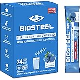 BioSteel Electrolyte Hydration Mix, Blue Raspberry, 24 Sticks, Zero Sugar | 5 electrolytes, BCAAs &amp; B vitamins. NSF Certified for Sport. No artificial flavours or preservatives. Proudly Canadian.