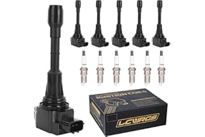 LCWRGS Set of 6 Ignition Coil Packs & Spark Plugs Fits For 3.5 V6 Nissan Murano Maxima Altima Pathfinder Infiniti G35 EX35 JX35 2009 2010 2011 2012 2013 2014 2015 2016 3.5L Coils Spark Plugs Replaces# UF550