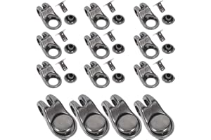 TOMETURE Boot Lace Hooks 20 Sets Metal Shoelace Buckles with Rivets for DIY Boot Eyelet Fixing