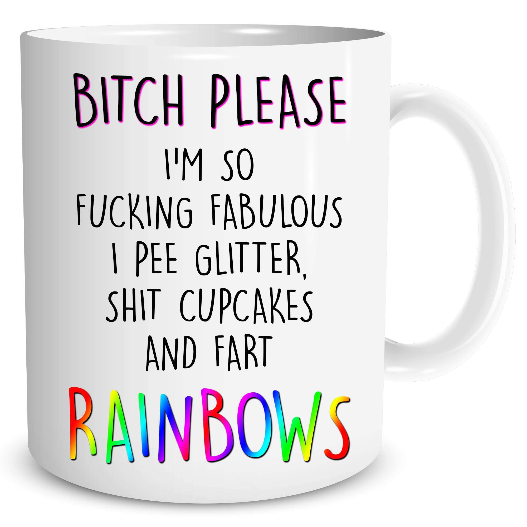 Novelty Funny Mugs Bitch I'm A Unicorn Fart Rainbows Gift for Her Christmas Mugs Wife Friend Girlfriend Anniversary Valentines WSDMUG1309