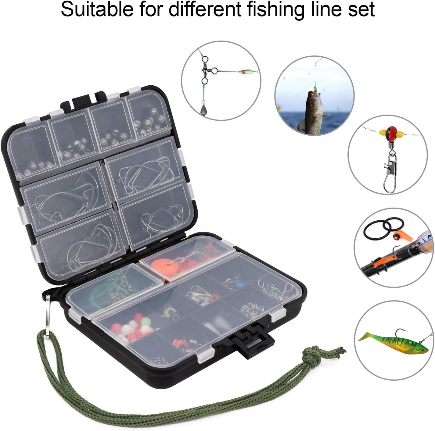 Fishing Accessories Kit【188PCS】 Set with Tackle Box, Including Pliers, Jig Hooks, Bullet Bass Casting, Swivels Snaps, Sinker Sliders, Line Beads, Sinker Weights, Split Rings, Fishing Leaders. : Sports & Outdoors
