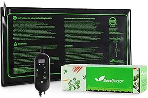 Seedfactor MET Certified Seedling Heat Mat with 50℉~108℉ Digital Thermostat Controller for Seed Germination (10" x 20")