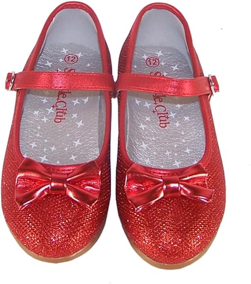 red sparkly shoes girl