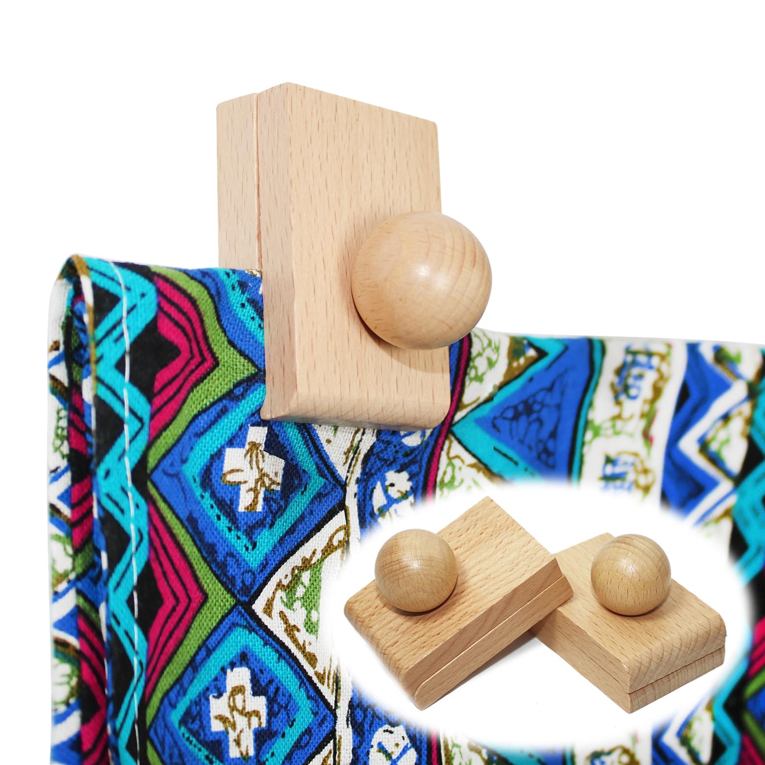 laffeya Quilt Clips, Tapestry Wall Clamps, Wood Wall Mount Hangers for Rug, Quilt Stands for Wall Hanging and Display Rug, Blanket and Tapestry (Beech 2)