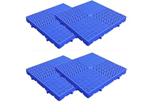 JERACINO Plastic Pallet, Lightweight Storage Pad, Waterproof Wear-Resistant Floor Pallets Breathable Grid Ventilation Portable Combined 1.96in/5cm Thickness for Basement Supermarket (4pcs-19.6*19.6*1.96IN)