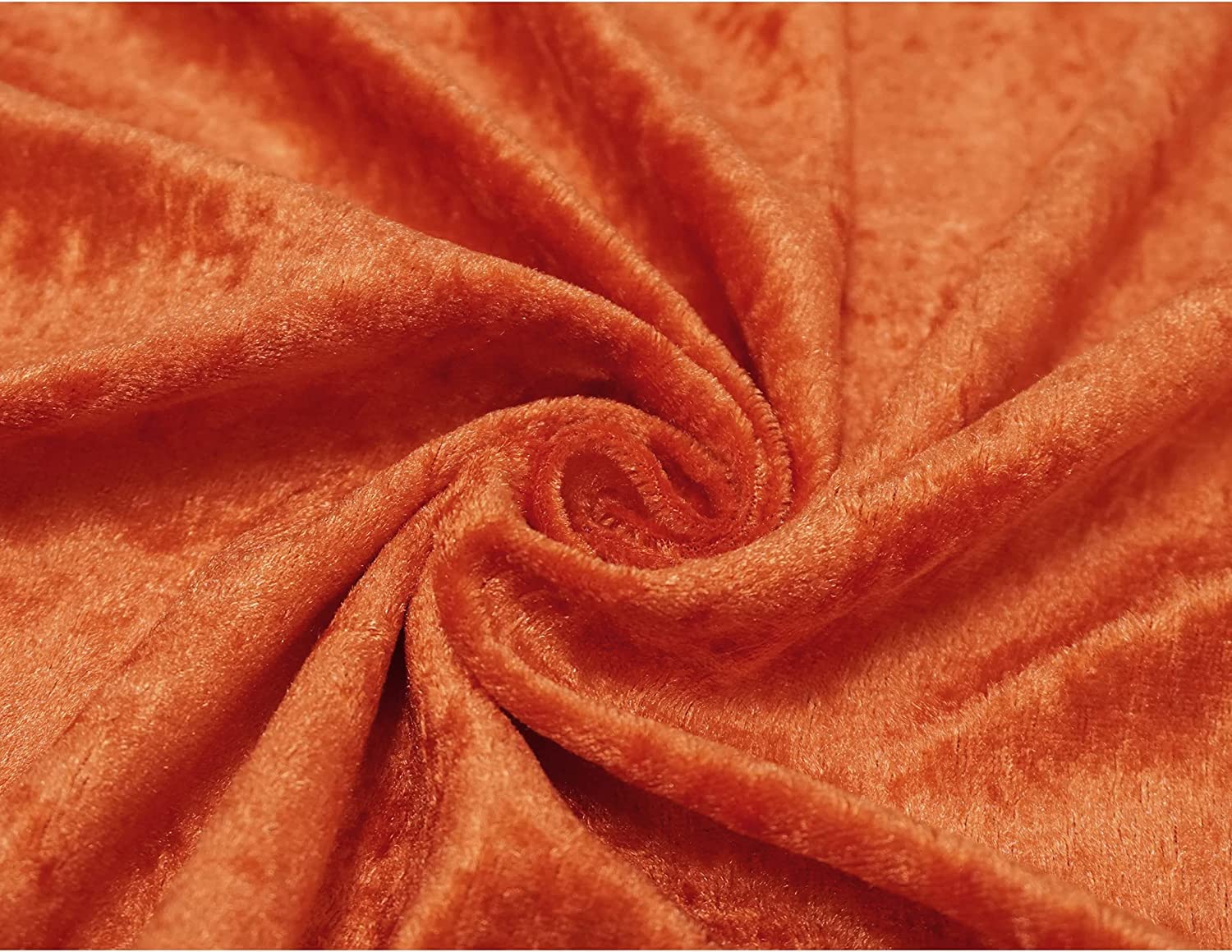 Orange Crushed Velvet Fabric Craft Stretch Velour Material - Soft Furnishing & Craft Velour Fabric - 150cm Wide (300cm x 150cm (118" x 60"))