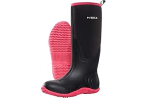 HISEA Women's Rain Boots, Knee High Rubber Boots Waterproof Insulated Neoprene Mud Boots, Anti-Slip Outdoor Work Boots for Hunting Gardening Farming Yard Working, Size 6-11