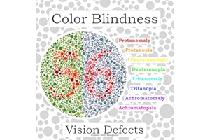 Color Blindness Vision Defects with Numbers White Background: Blind Test Protanomaly Protanopia Deuteranomaly Deuteranopia Tr