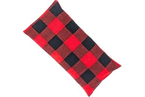 sac chaud/froid, compresse, 30 cm x 15 cm, 100% cotton et graines de lin, carreauté rouge et noir (carreauté rouge et noir)