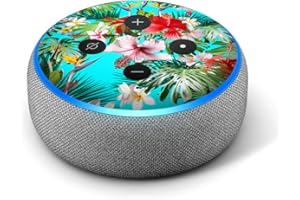 IT'S A SKIN Tropical Red Hibiscus - Vinyl Decal Skin Compatible with Amazon Echo Dot 3rd Generation Alexa - Decorations for Your Smart Home Speakers, Great Accessories Gift for mom, dad, Birthday, Kids
