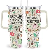 BBsoft 40 Oz Medical Assistant Tumbler Medical Assistant Gifts Stainless Steel Insulated Medical Assistant Travel Cup with Handle CMA Medical Assistant Week Gifts for Women Men