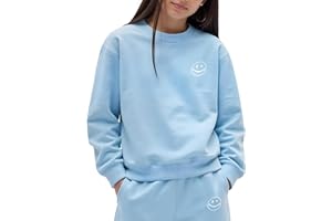 JOE BOXER Girls Sweatshirt Pullover, French Terry Crewneck Sweatshirt for Girls, Comfy Kids Sweatshirts