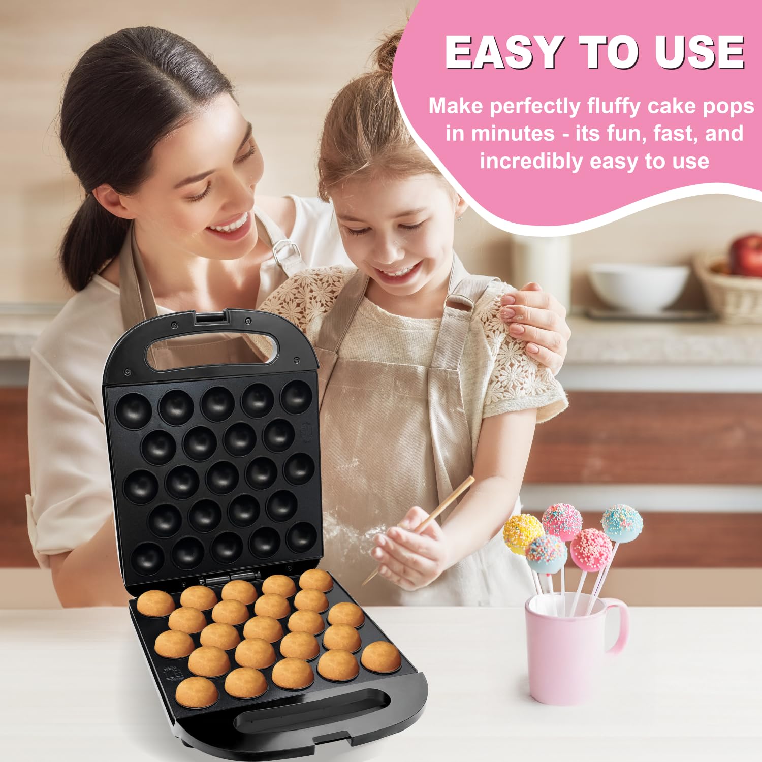 23 Cake Pop Maker Machine – Electric Non-Stick Baker, Fast Heating, Easy to Use for Kids, Birthdays, Parties, Snacks, Gifts, Fun Kitchen Gadget for Home & Restaurants, Makes 23 Cake Pops at Once