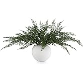 Jutom 16 Pcs Christmas Cedar Pine Stems - 18 Inch Artificial Faux Cedar Branches Christmas Greenery Pine Picks for Vase DIY Crafts Xmas Wreaths Garlands Decorations