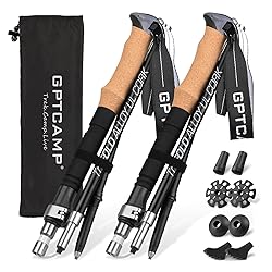 GPTCAMP Nordic Walking Stick, TPZ-1, Black 2pc