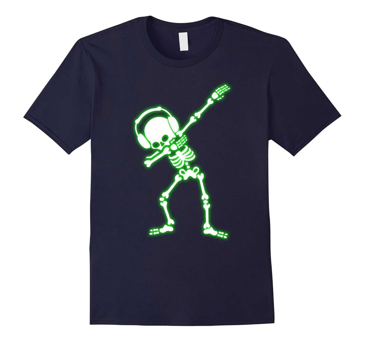 Dabbing Skeleton Dabbin Dab headphone funny Halloween Shirt-ANZ