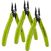Smithology 5.3" Mini Needle Nose Pliers 3-Pack | Precision Long Nose Pliers with Serrated Jaws, Perfect for Jewelry Making, Electronics & Crafts