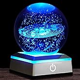 Oriamde 3D Solar System Crystal Ball Night Light 3.15 inch Glass Ball Table Lamp with Color Changing Touch Base Decor Ideal Space AstronomyGifts for Friends Kids Christmas Birthday