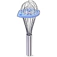 Whisk Wiper - Wipe a Whisk Easily - Multipurpose Kitchen Tool, Made In USA - Includes 11" Stainless-Steel Whisk - Cool Baking Gadget, A Great Gift For Men and Women (Color: Glass Blue)