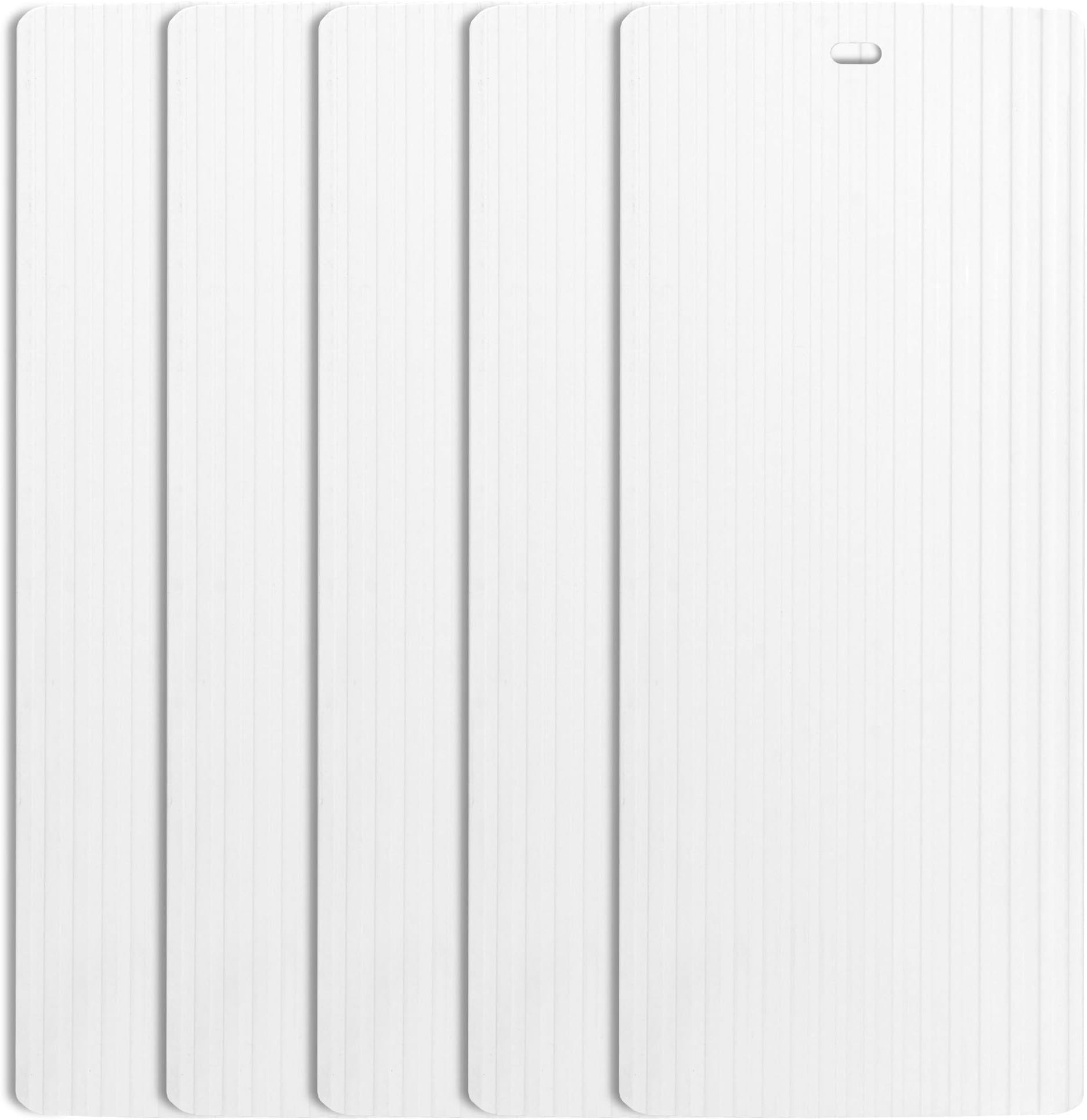 DALIX Ribbed Vertical Blinds Replacement Slats White Vinyl 82.5" Window 5 Pack