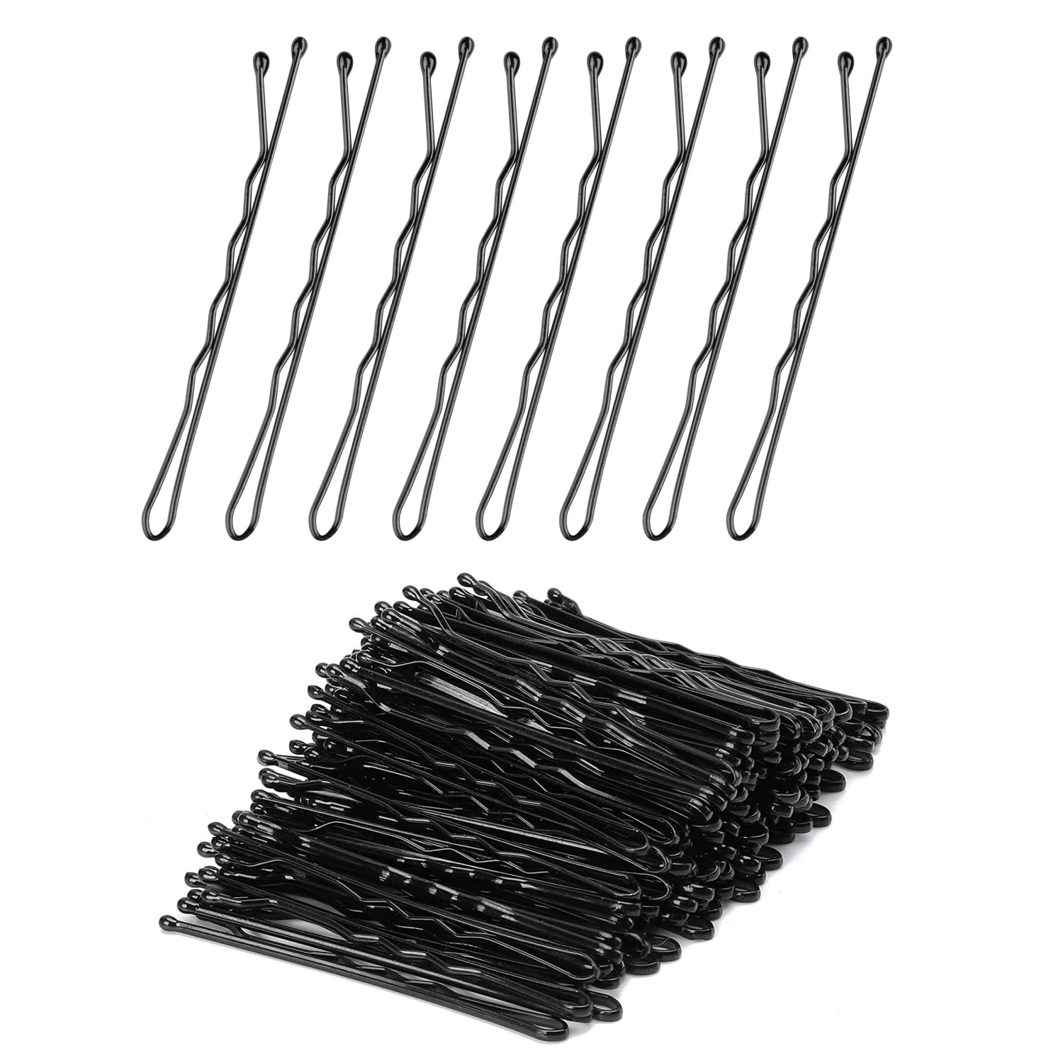 WANBY Hair Pins 400Pcs Black Hair Pins Wave Hairpins for Women Lady Girls Kids Hair Pin Invisible Hairgrip Barrette Hairclip Bulk Hair Accessories