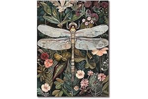 TIWABB Dragonfly Stamped Cross Stitch Kits for Adults - Embroidery Kits for Beginners Adults,11 CT Patterns Dimensions Counted Cross Stitch Kits for Adults Arts Craft 12x16 inch