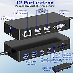 Microsoft Surface Dock, 12-in-1 Triple Displays VGA