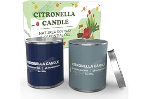 CHOQAKQAR Citronella Candles Outdoor, 2-Pack Natural Citronella Essential Oil Scented Candles Set for Outside Patio, Garden&Camping, Summer Gifts for Indoor Home Fresh and Cool Aromatherapy Candles
