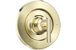KANDENT T2901BG Gibson Valve Trim Kit, Brushed Gold Shower Trim Kit, Shower Lever Handle, Compatible with Moen 2510 Valve