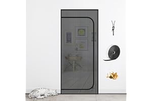 DOOREASY Pet Screen Door with Zipper Closure, Cat Resistant Screen Door, Easy Install Thickened Pet Door Mesh Screen for Door