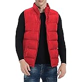TUVEKE Men's Puffer Vest Water-Resistant winter outdoor Zipper Sleeveless Warm puffey jacket Size M To 3XL(Multicolor)