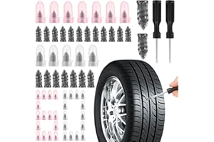 Janoiuc 120Pcs Tire Repair Rubber Nails, Screw in Tire Plugs Repair Kit, 2 Sizes(60 L+ 60 S) Flat Tire Repair Kit with Screwd
