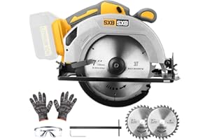 Circular Saw for De-Walt 20V Max Battery, 7-Inch Brushless Cordless Circular Saw, 8000 RPM, 0-45° Bevel, Power Tool for Wood 