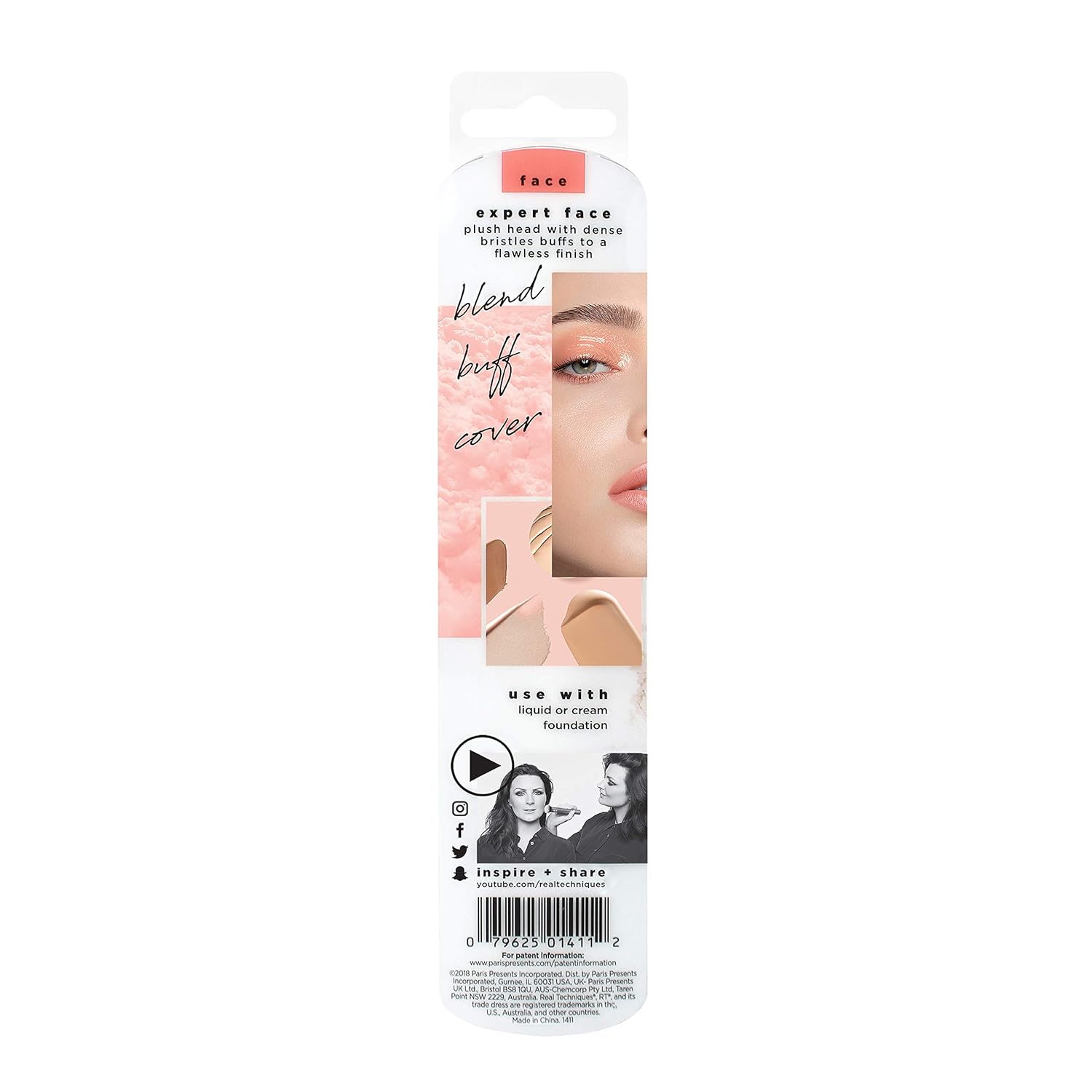 Real Techniques Professional Foundation Makeup Brush, For Even Streak Free Application, Packaging May Vary: Beauty