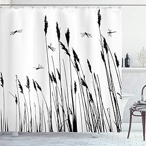 CGMYYXG Cortina de baño de libélula, Campo de Trigo Fondo de