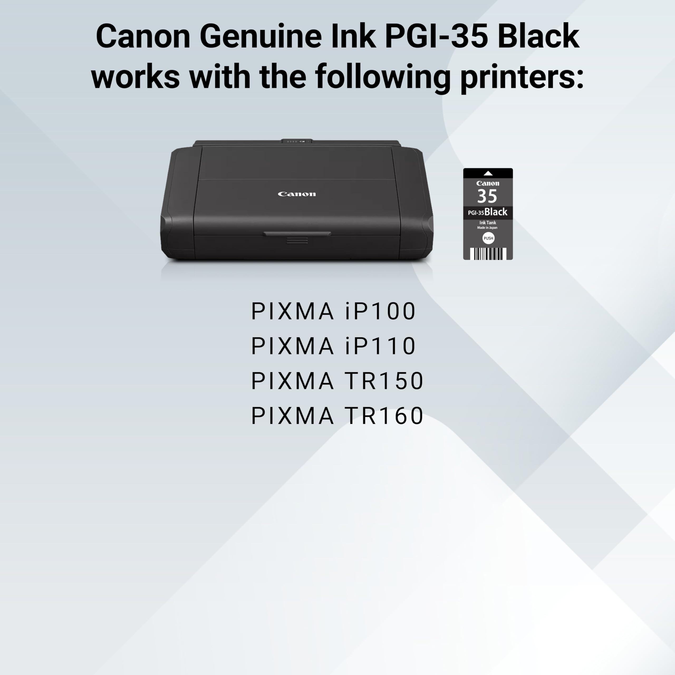 Canon PGI-35 Genuine Black Ink Tank, Compatible with PIXMA iP100, iP110, TR150 and TR160 Printers