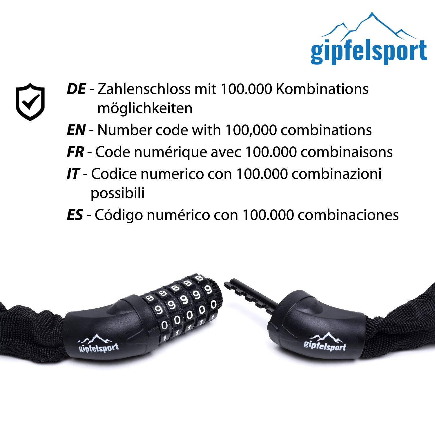 gipfelsport Catena antifurto Nero