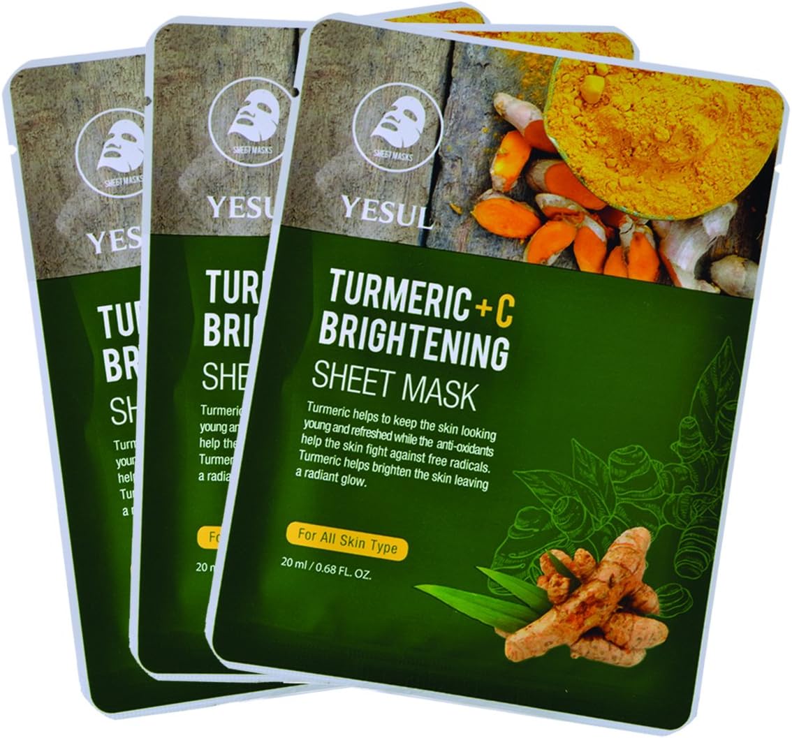 YESUL Turmeric +C Brightening Sheet Masks, 3 ct