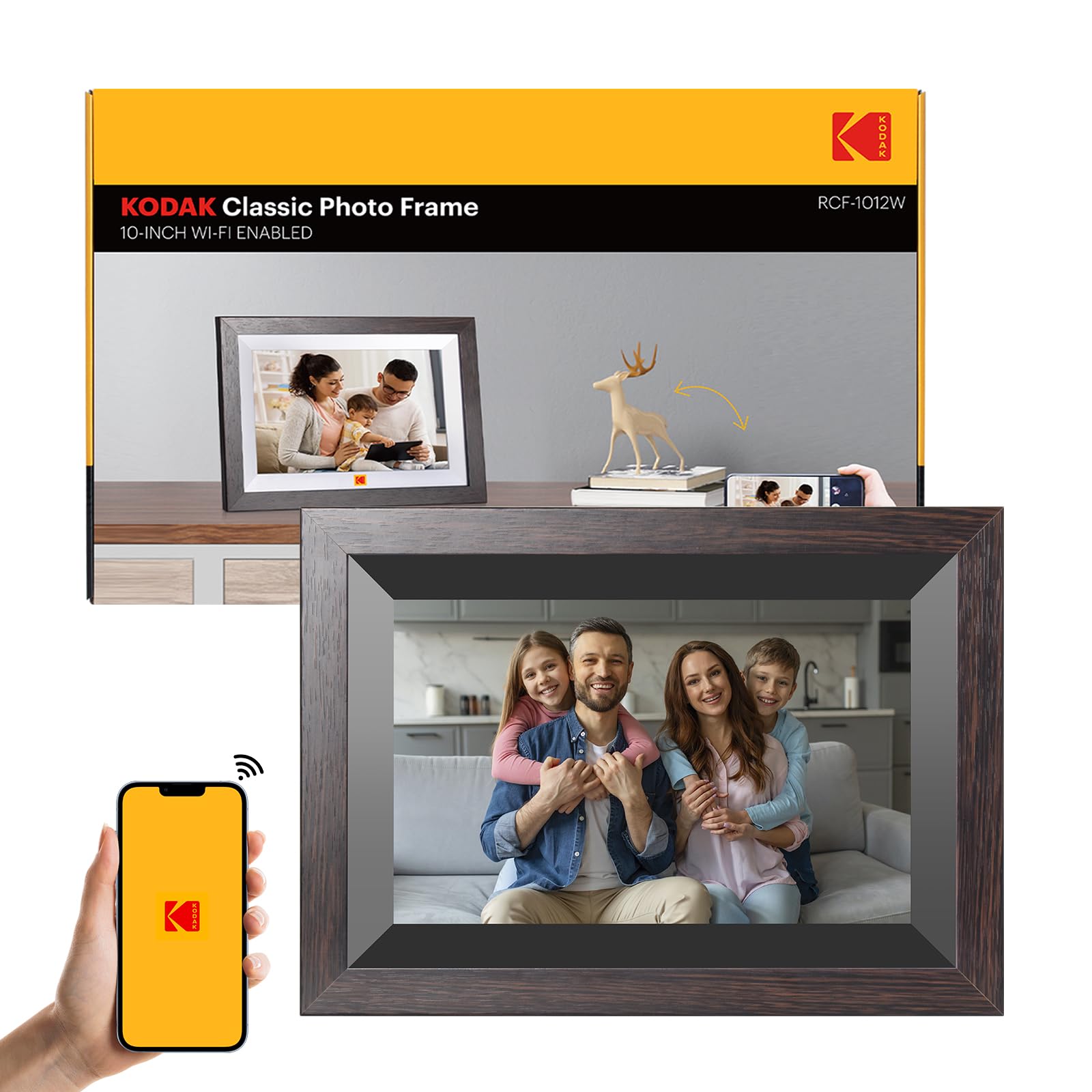 KODAK 10.1 Inch WiFi Digital Picture Frame with 32GB Storage, Electronic Smart Digital Photo Frame 1280x800 IPS Touch Screen, Auto-Rotate, Share Moments Instantly Gifts for Women Mothers Day Christmas