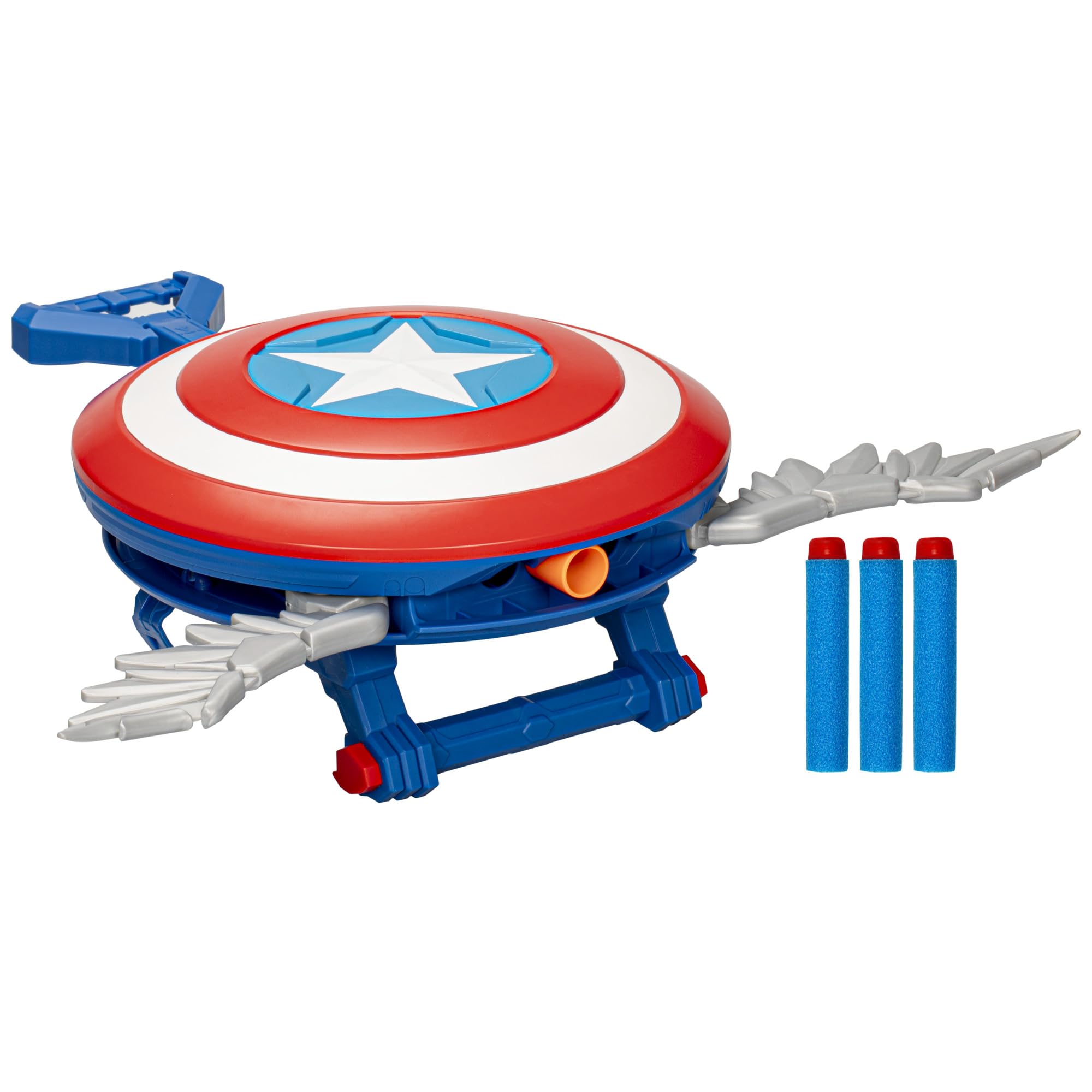 Photo 1 of NON-FUNCTIONAL, PARTS ONLY --------------------------------------------------------------------------Marvel Studios Captain America Brave New World NERF Skyshot Blaster, Shield Roleplay Toy, Super Hero Toys for Kids 5 and Up