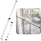 SECURITYMAN Sliding Door Security Bar-Child Proof Sliding Door Lock Bar with Anti Lift Lock - Fits Most Doors &amp; Windows - Adjustable Patio Door Security Bar (18.75"- 51.1") - White